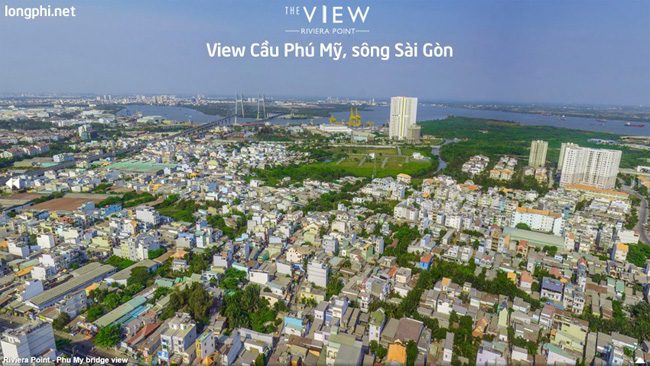 Căn hộ The View, view trực diện nhìn cầu Phú Mỹ, sông Sài Gòn.