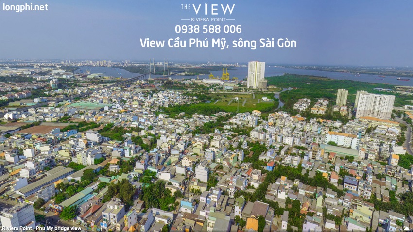 Căn hộ The View, view trực diện nhìn cầu Phú Mỹ, sông Sài Gòn.