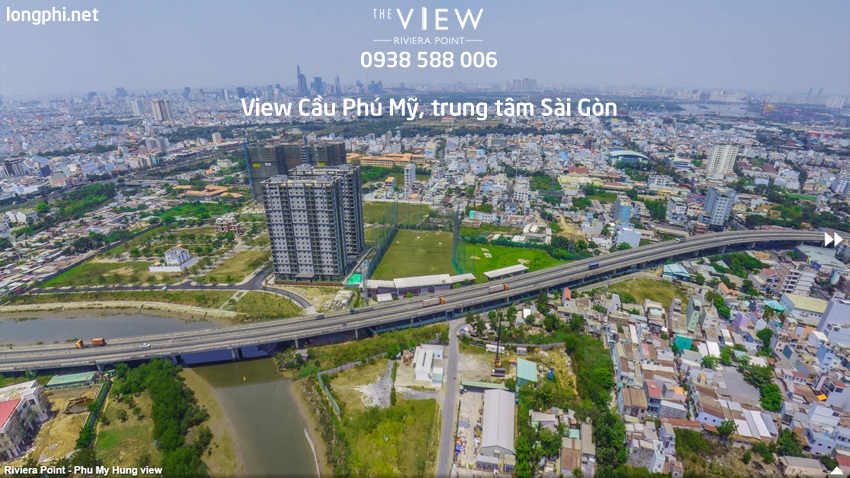 Căn hộ The View, view trực diện nhìn cầu Phú Mỹ, sông Sài Gòn.