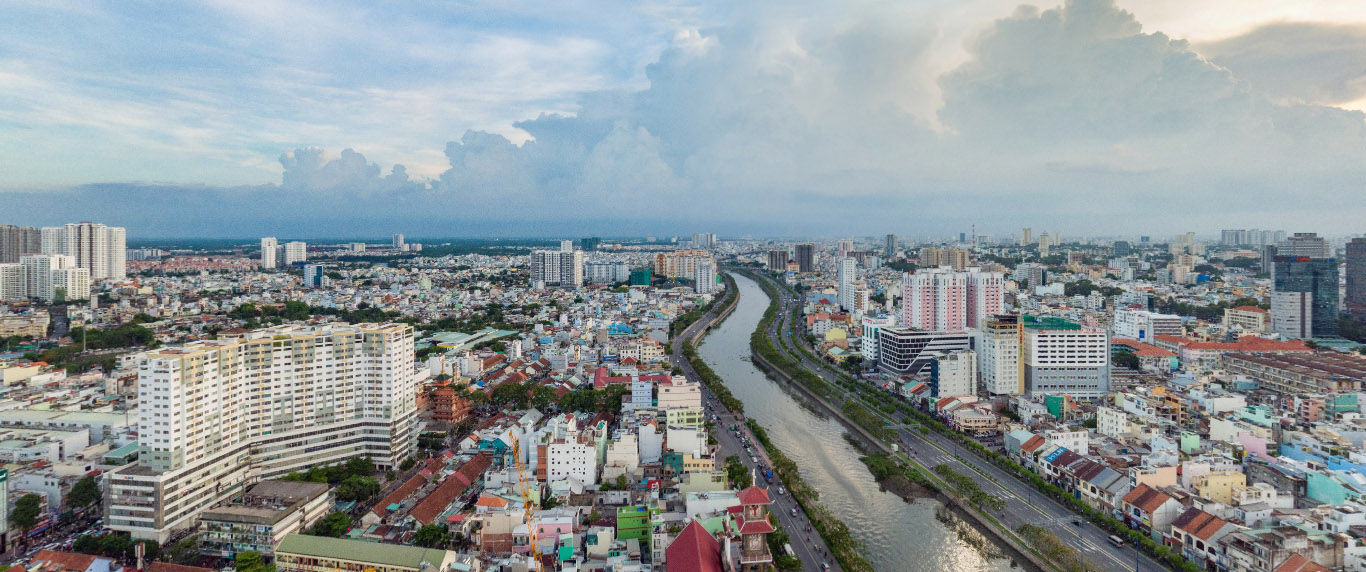 Góc nhìn hướng Tây từ dự án Masteri Millennium quận 4.