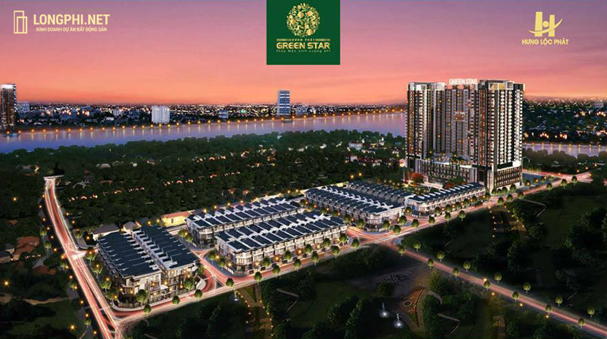 Phối cảnh tổng thể căn hộ Green Star Sky Garden quận 7 trong dự án Green Star quận 7 của Hưng Lộc Phát.