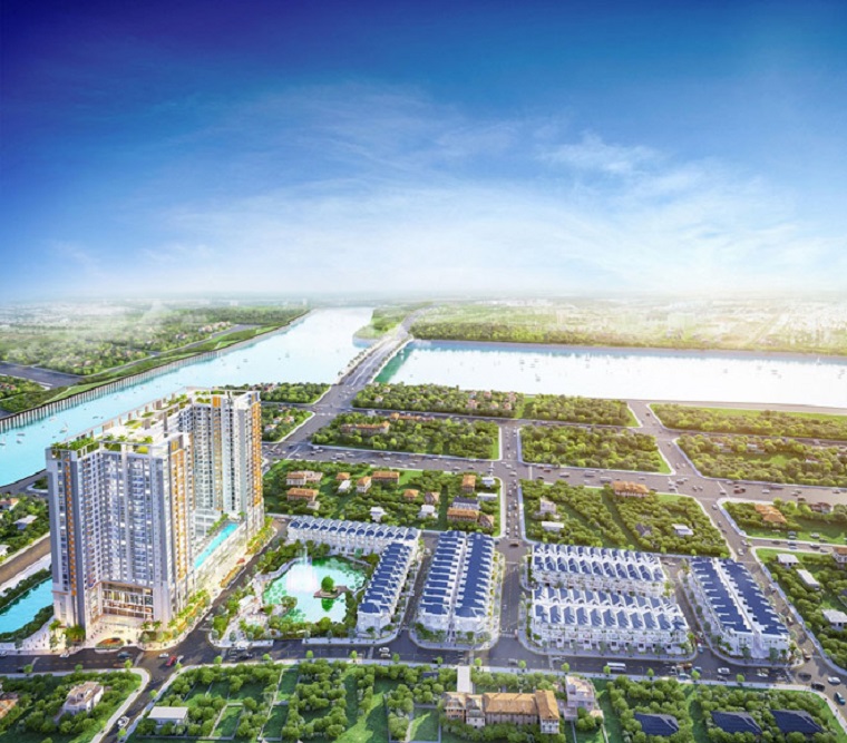 Phối cảnh tổng thể dự án Green Star Sky Garden đường Nguyễn Lương Bằng, Q7.