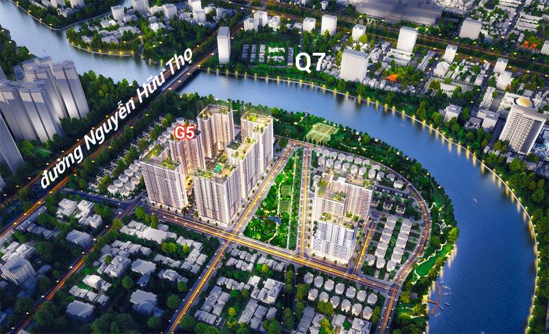 Phối cảnh tổng thể khu dự án Sinrise Riverside quận 7 - Novaland.
