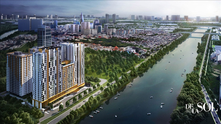 Phối cảnh tổng thể dự án khu căn hộ De La Sol quận 4 của CapitaLand.