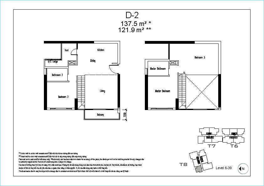 Mặt bằng căn hộ duplex tháp 8 The View tại Riviera Point, dự án căn hộ cao cấp quận 7.