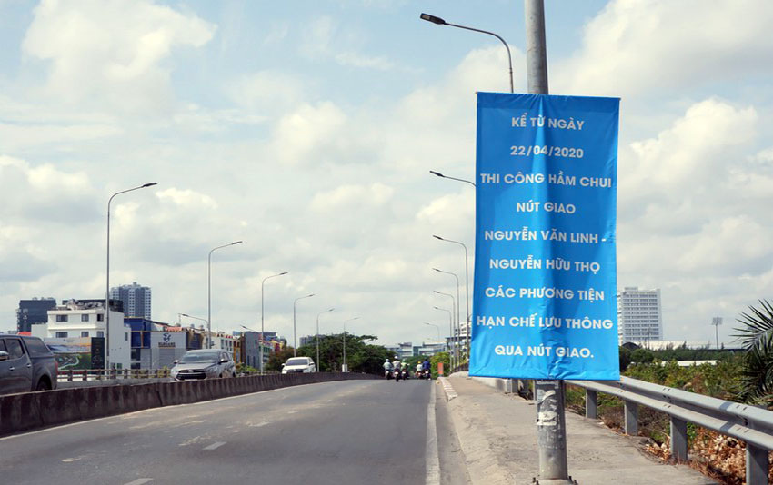 Sáng 22/4/2020, bắt đầu khởi công dự án hầm chui nút giao thông Nguyễn Văn Linh - Nguyễn Hữu Thọ.