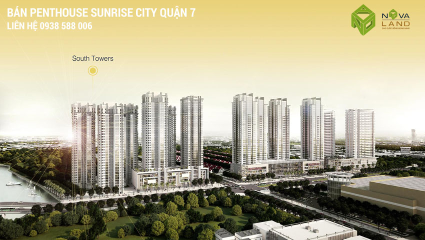 Bán căn hộ penthouse Sunrise City quận 7, khu south, dự án do Novaland đầu tư phát triển.