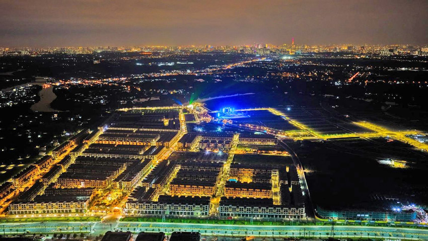 Dự án T&T City Millennia dang trong giai đoạn xây dựng giai đoạn 1 (65 hectares) trong tổng thể 267 hectares của toàn dự án.