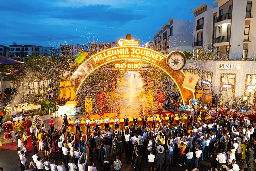 Sự kiện ra mắt phố đi bộ T&T City Millennia thu hút sự quan tâm lớn từ cộng đồng dân cư địa phương tại Long Hậu, Cần Giuộc.