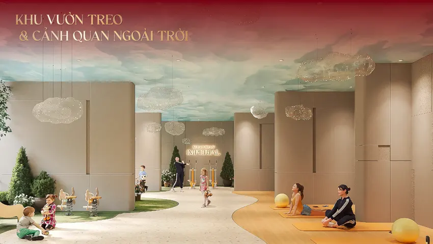 Vườn treo cảnh quan độc đáo trên cao dành riêng cho cư dân sở hữu căn hộ Khải Hoàn Imperial.