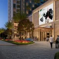 Phối cảnh mặt ngoài (về đêm) khối đế thương mại tầng trệt của căn hộ Arcadia at Lavila Nhà Bè.