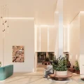 Phối cảnh tổng thể khu sảnh lễ tân tầng trệt của dự án căn hộ Arcadia at Lavila Nhà Bè – Kiến Á.